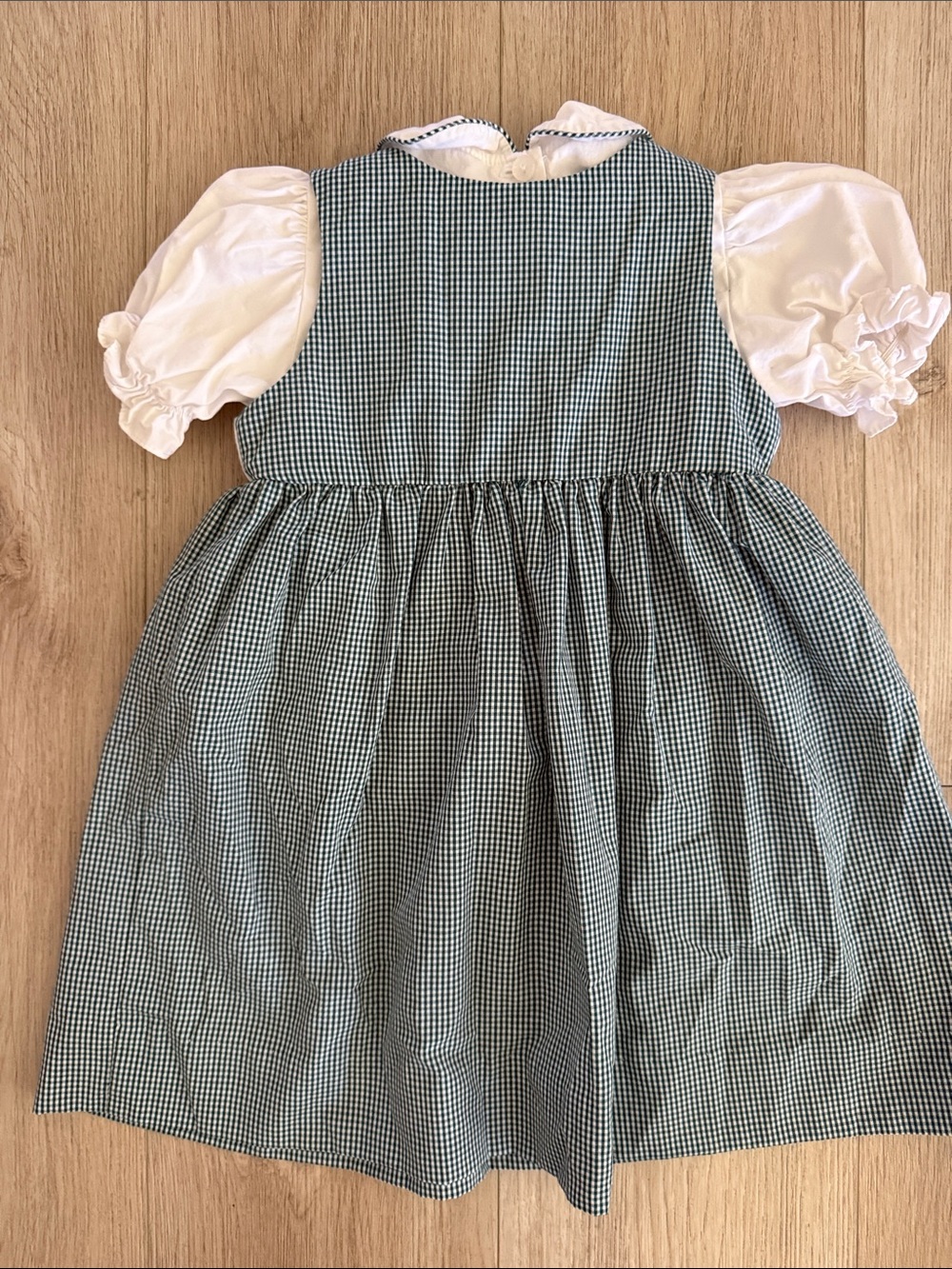 Vive La Fête Baylor Bears Smocked Gingham Dress 18M Green White Game Day Dress - Picture 4 of 4